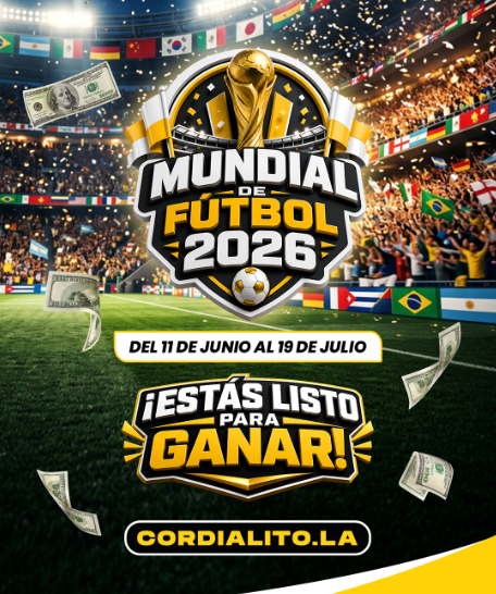 Apuestas deportivas de la Copa Mundial 2026 en la plataforma de Cordialito.la con opciones de parley y quiniela mundial.